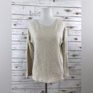 LOFT Lou & Grey Swiss Dot Cream Pullover Sweater